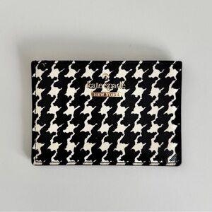 Kate Spade Houndstooth Print Black and White Card Holder Wallet
